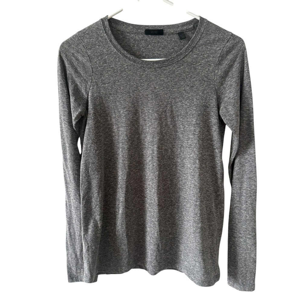 ATM Anthony Thomas Melillo Gray Long Sleeve Pullover Shirt Size XS Womens Tee